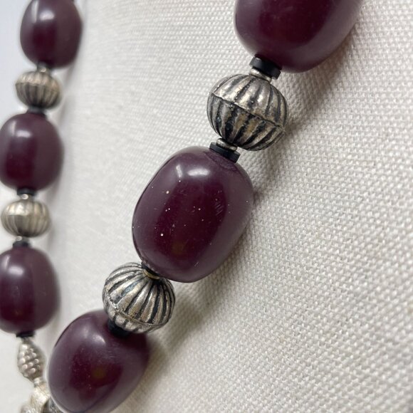 Handcrafted Boho Necklace Silver Tone Mandela Pendant Beaded Gypsy Ethnic‎ - Picture 9 of 14